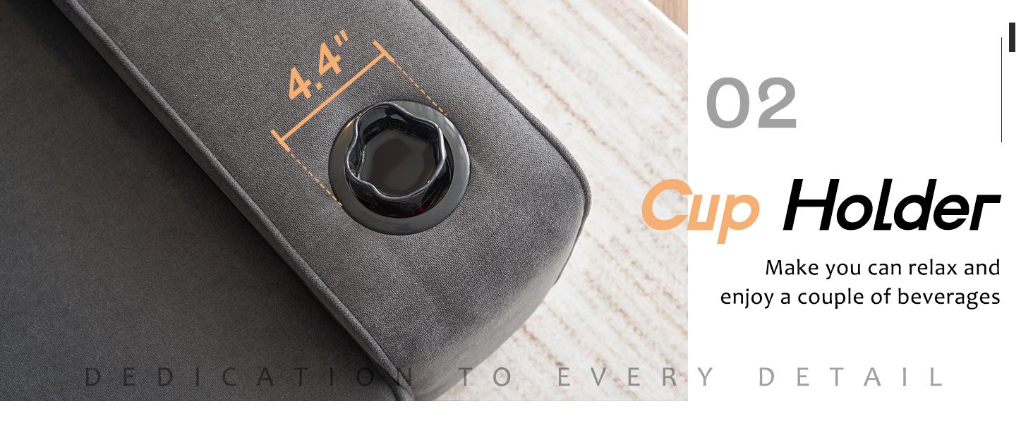 AMERLIFE Sofa, Modern Sofa Couch with USB Charging Ports & Cup Holders, Comfy Sofa- Deep Seat Couch for Living Room