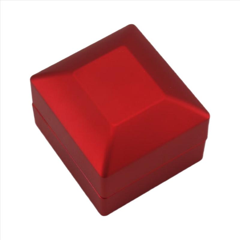 Rings Display Box Storage Soft Velvet Tray Case Holder Stand Display Storage Box Show Jewelry Organiser LED Light Ring Box Red