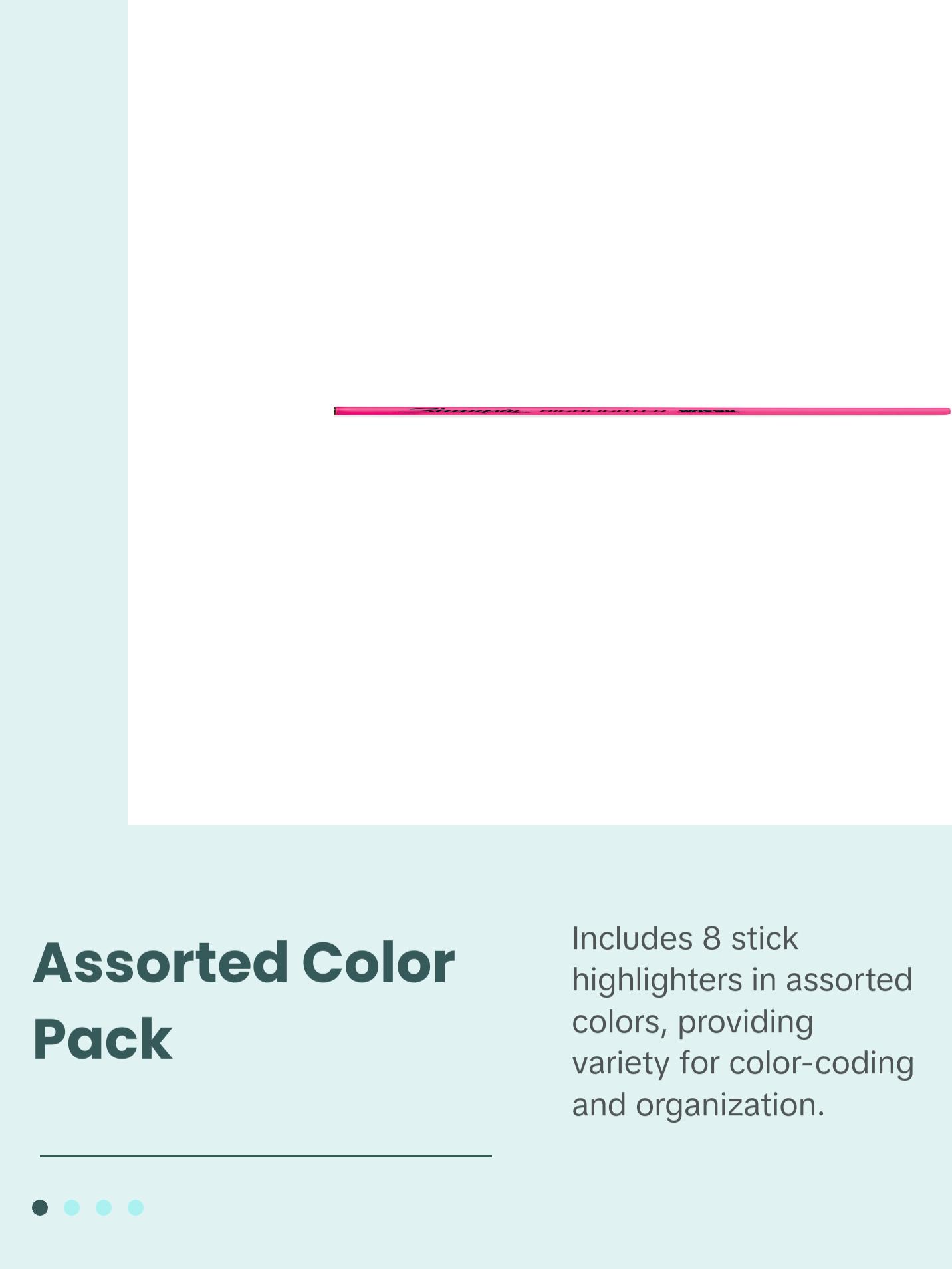 Clear View Highlighter Sticks, Chisel Tip, Assorted Fluorescent, 8 Count No Brand