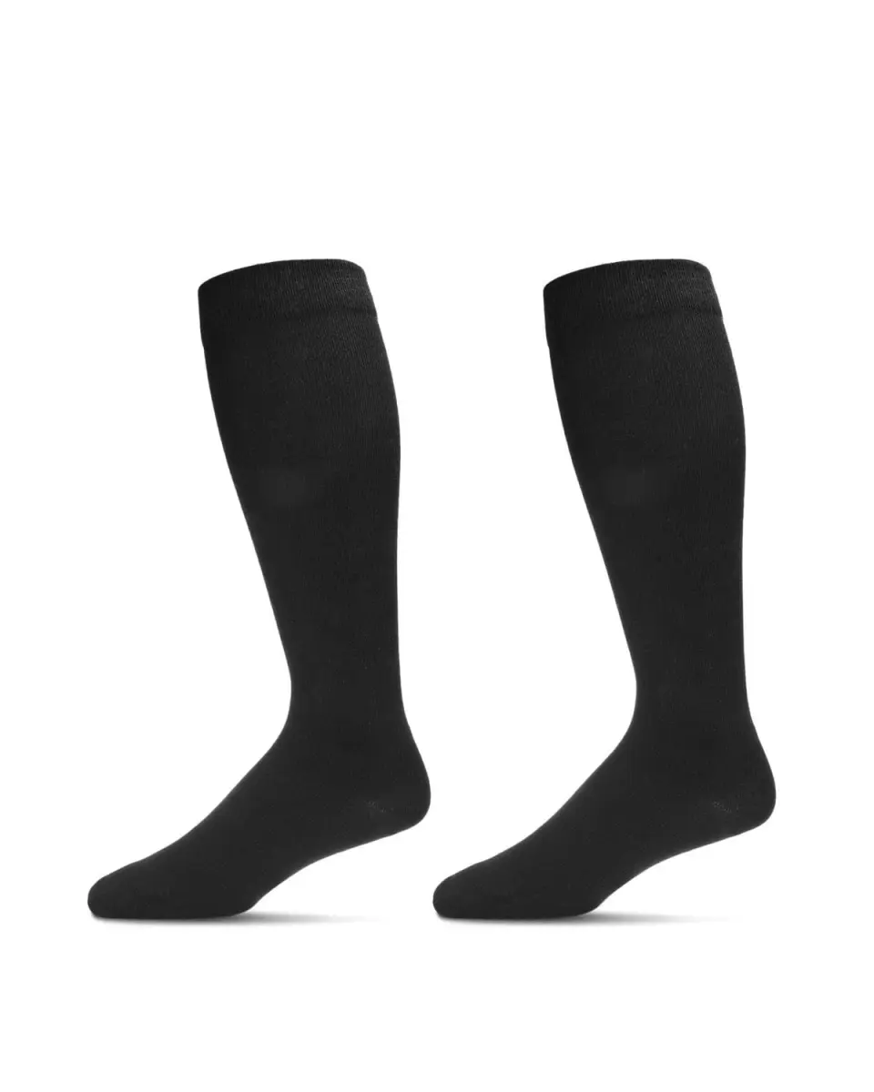 Memoi MM-4515-96010-1013 Cushioned Sole Cotton Compression Socks, Black - Size 10-13 - Pack of 4