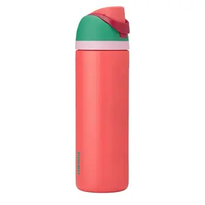 Owala FreeSip Insulated Stainless Steel Water Bottle with Straw for Sports, Travel, and School BPA-Free Sports Water Bottle, 24 oz, Strawberry Field