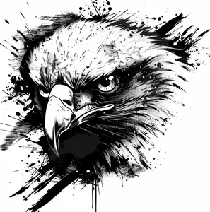 Viral Ink Splatter Eagle Car Decal - Grunge Aesthetic Vinyl Sticker for Trucks, Laptops, & Windows - Waterproof American Bird Art for Auto Styling