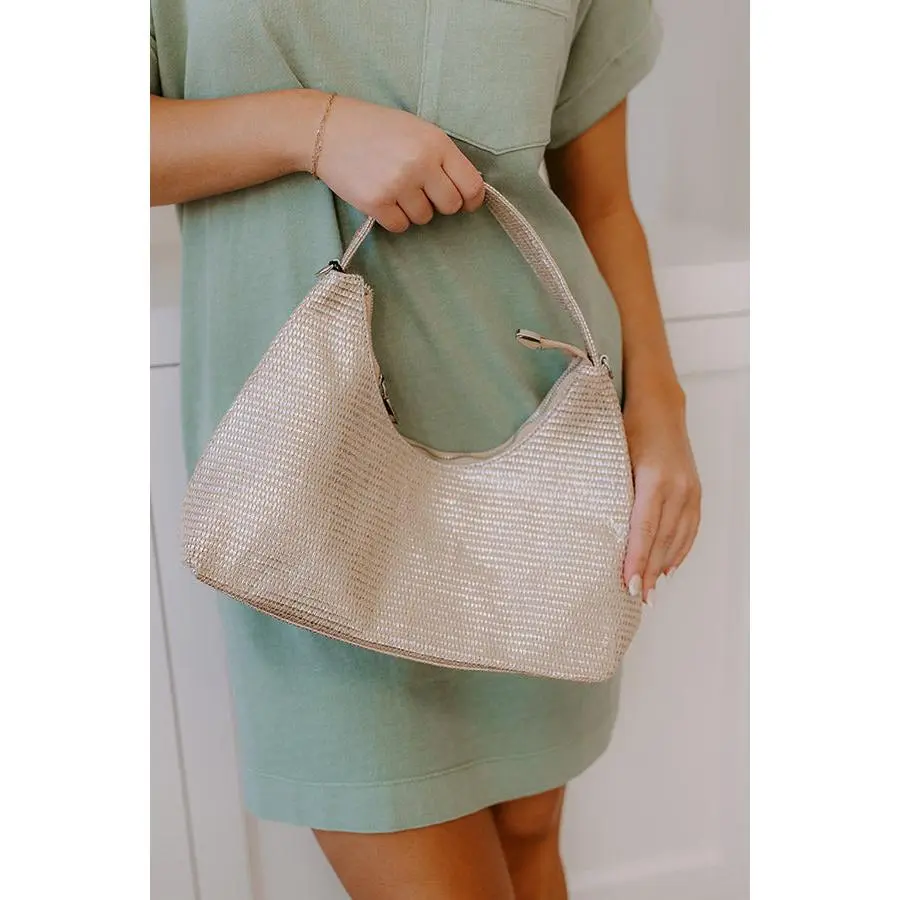 Subtle Shine Woven Purse in Silver