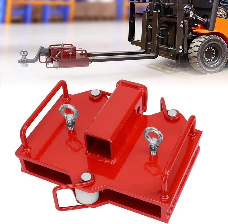 OEDRO 2'' Forklift Trailer Hitch Receiver for Dual Pallet Forks, 6500lbs Towing Capacity Forklift Tow Hitch Attachment Adapter for 2'' Class III & IV Inserts