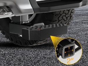 Nilight Hitch Step with 2" Hitch Receiver Rear Bumper Guard Protector 11.9 Inch with 5/8” Hitch Pin Clip Upgraded Textured Black Anti Slip Hitch Step Bar for Pickup Truck Car SUV