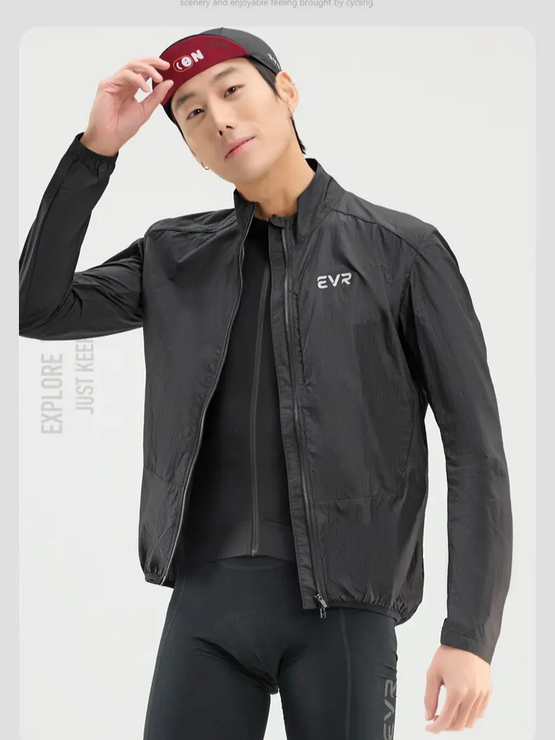 EVR Men's Explore Series Cycling Jacket, Lightweight Windproof & Rainproof Shell with Breathable Mesh Back and Reflective Details, 3Xl