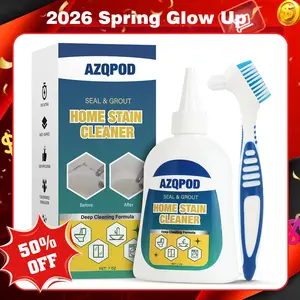 AZQPOD & BUBCLEAN Mold Remover Gel with Scrub Brush – Heavy Duty Mildew Stain Cleaner for Washer Gasket, Shower Caulk, Tile Grout & Bathroom – 7 Fl Oz