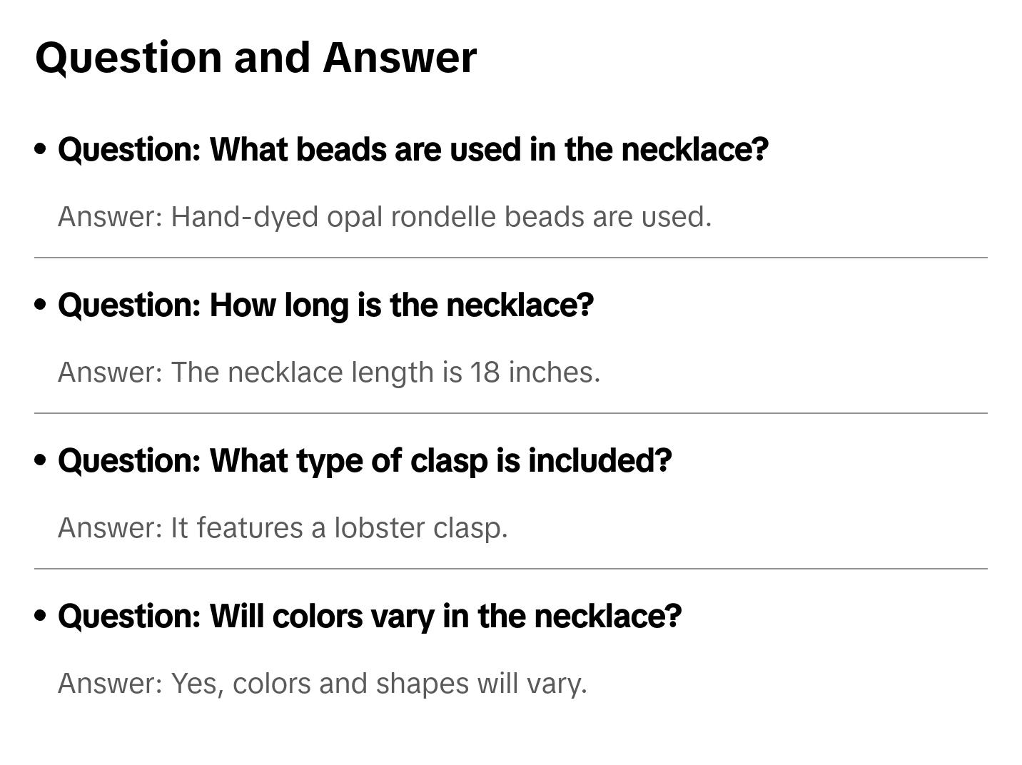 Long Rainbow Paloma Necklace