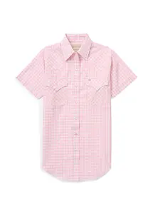 Women's Cowboygirl Blossom Pink Gingham Short Sleeve Granddaddy Snap Shirt