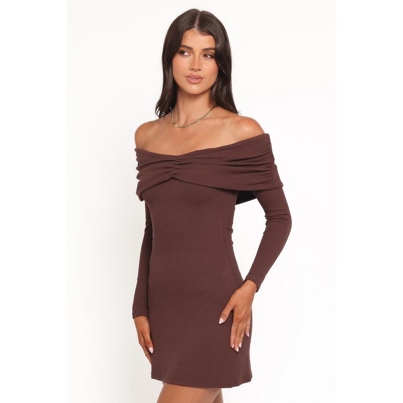 Danica Mini Dress - Chocolate Brown