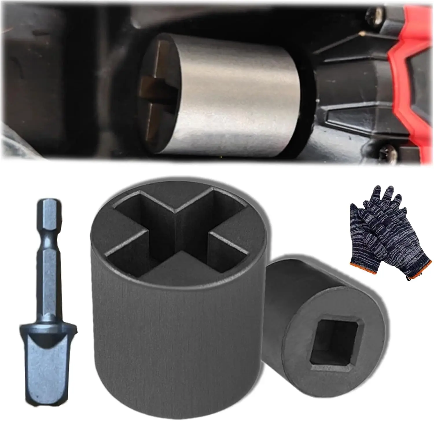 Universal Jack Socket Adapter for Hand Drill Sturdy Scissor Jack Drill Adapter Heavy-Duty Socket Converter Easy Tire Change Tool for Electric Wrenches Hand Drills and Ratchets