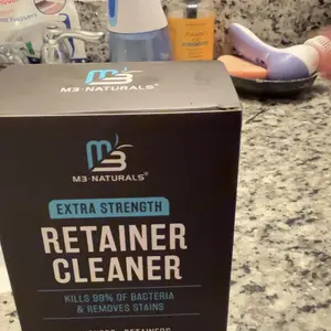 M3 Naturals Extra Strength Retainer Cleaner Tablets - 120 Mint Whitening Dental Cleanser Tablets for Dentures Retainers Aligners & Mouth Guards - Kills 99% of Bacteria & Removes Tough Stains - Dental Hygiene