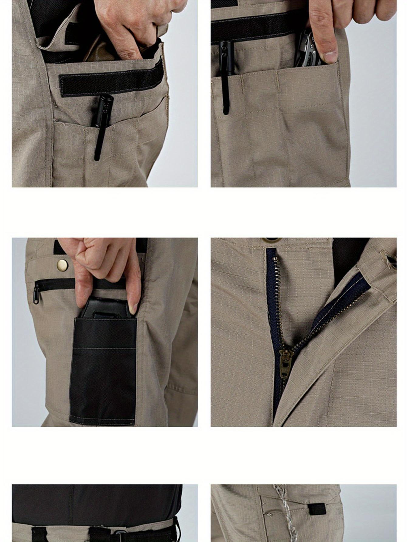 HOMUG Men's Solid Color Waterproof Tactical Work Pants - 3-Piece Set, Belt-Free, Multi-Pocket, Durable Outdoor Hiking & Casual Pants (Regular Fit) HOMUG Men's Solid Color Waterproof Tactical Work Pants - 3-Piece Set, Belt-Free, Multi-Pocket, Durable Outdoor Hiking & Casual Pants (Regular Fit)
