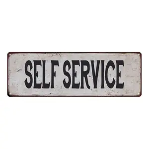 SELF SERVICE Sign, Business Sign, Shop Decor, Vintage Look Rustic Sign, Chic Retro, Gas Station Sign