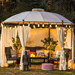 200Ft Outdoor String Lights Waterproof, Patio String Lights for Outside Shatterproof LED Filament Bulbs, Dimmable Hanging Lights for Christmas, Party, Cafe