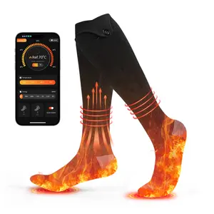 Rechargeable Heated Socks with App Control, Carbon Fiber Heating, 4 Heat Levels, Smart Timer, Soft Washable Fabric, One Size Fits Most Adults