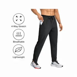 AMZPURE Men's Joggers with Zipper Pockets Lightweight Stretch Sweatpants for Men Athletic Gym Fit Athleisure Outfit for Spring Workout, Running, Jogging, Hiking, Golf