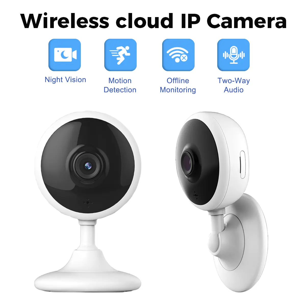 Flycloud 702 Compact Smart Home Security Camera, 3MP 1296P HD Video, 2-Way Audio, Night Vision, Motion Sensor, Cloud/SD Storage (supports up to 128g), AP Mode Offline Monitoring, Summerwins Memory Cable (App-Controlled Smart Home Gadgets & Systems), 1Xuse