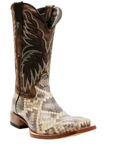 Tanner Mark Men's Rattlesnake Print Western Boot Broad Square Toe - Tm205563 H302