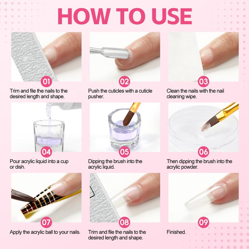 COSCELIA Acrylic Nail Kit for Beginners with Everything Professional Acrylic Powder Drill UV Light Glitter Decoration Set Complete Nail Art Kit for Home Salon Design Youth Friendly