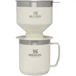 12oz Stanley The Perfect-Brew Pour Over Set Cream Gloss: Stainless Steel, Dishwasher-Safe, Off-White Drinkware for Hot Beverages