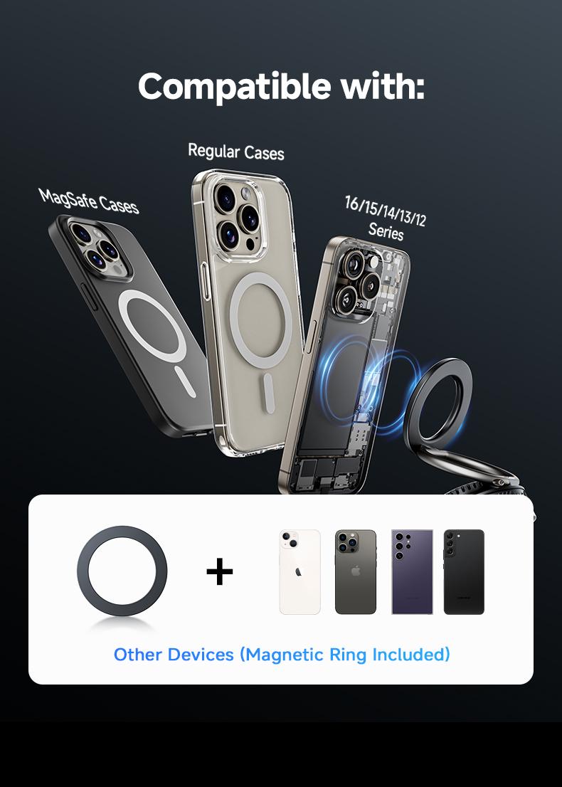 MAGIC JOHN 2-in-1 Magnetic Car Mount with Built-in Rose Fragrance | 360° Adjustable Phone Holder for Navigation | Fits Windshield, Dashboard, Mirrors & Smooth Surfaces