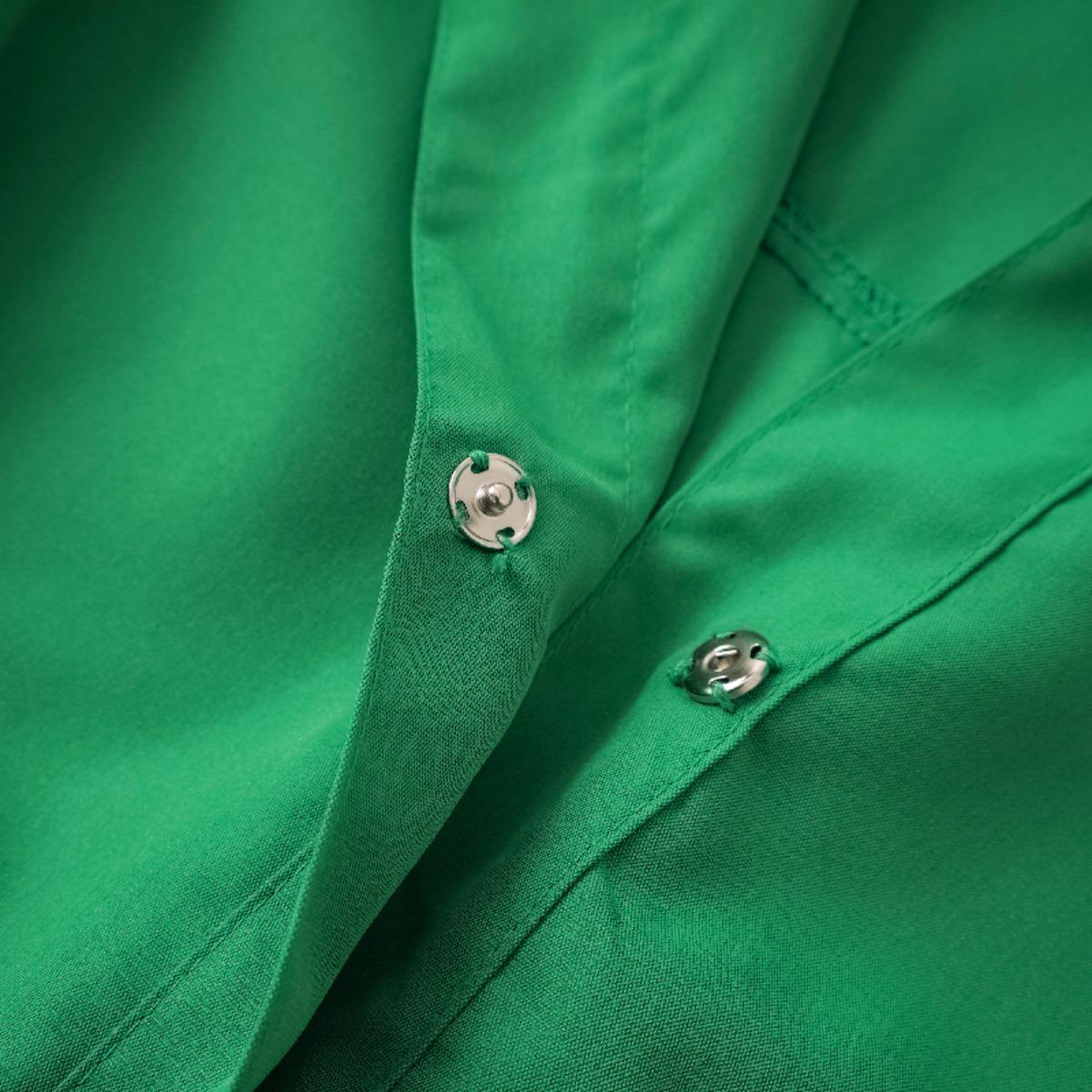 Women's loose solid color lapel mid-length dress, waist design, comfortable and elegant, a must-have for commuting and formal occasions Shirt Dress