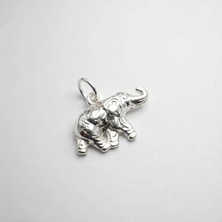925 Sterling Silver Elephant Charm Pendant – Lucky Mini Design