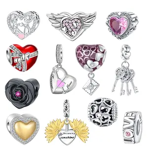 Romantic Heart Charm Bead Set, Mixed Enamel, Assorted Love/Heart Designs for Romantic Jewelry, Suitable for Bracelets, Necklaces, and Jewelry Gifts for Women, Ideal for Valentine’s Day, Mother’s Day, and Anniversary Gifts