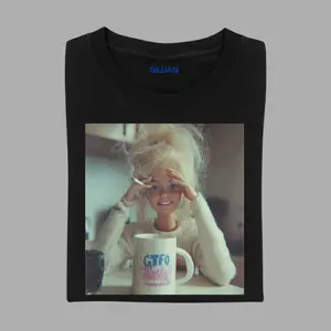GTFO Barbie Smoking T-Shirt, Funny Morning Mood Graphic Apparel, Sarcastic Doll Aesthetic Tee, Trendy Pink Streetwear, Comfortable Cotton Clothing