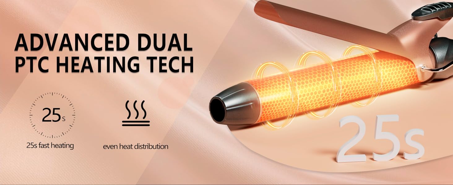 Thirtek 1/1.25/1.5 Inch Curling Iron with Ceramic Tourmaline Barrel, Curling Wands with 15 Temps for All Hair Types Long-Lasting, Smooth Salon Finish, 60-min Auto Shut-Off, Dual Voltage Hair Curler Adjustable planchas de cabello plancha de cabello