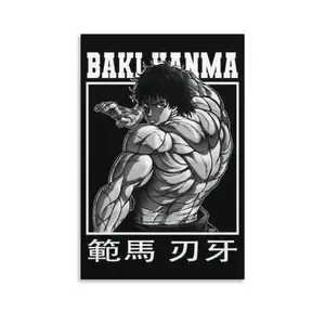 [UnFrame]Prints Anime Posters Baki Hanma Poster, Decorative Wall Art for Boys Room, Stylish printed Painting, Bedroom & Living Room Anime Decor. Poster printed Wall Art For Bedroom Decor Bar Office Room Decor Gift
