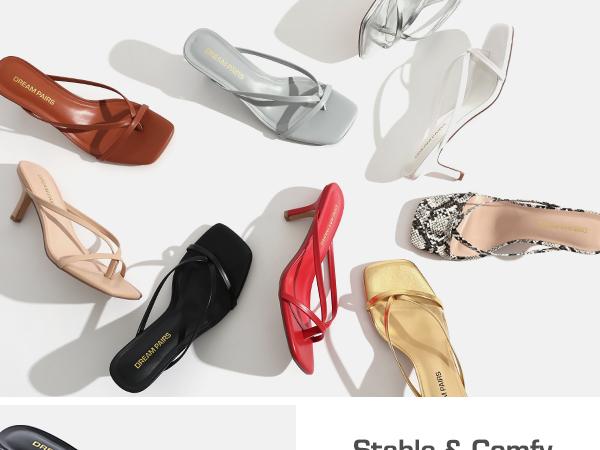 DREAM PAIRS Heels for Women Flip Flops Kitten Low Heels Open Square Toe Thong Heeled Sandals Sexy Fashion Comfort Shoes for Party Casual Slides