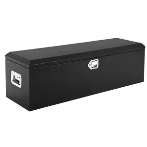 Garvee Black Steel Truck Bed Toolbox, Diamond Plate Toolbox with Side Handle and Locking Keys, Pickup Storage Toolbox