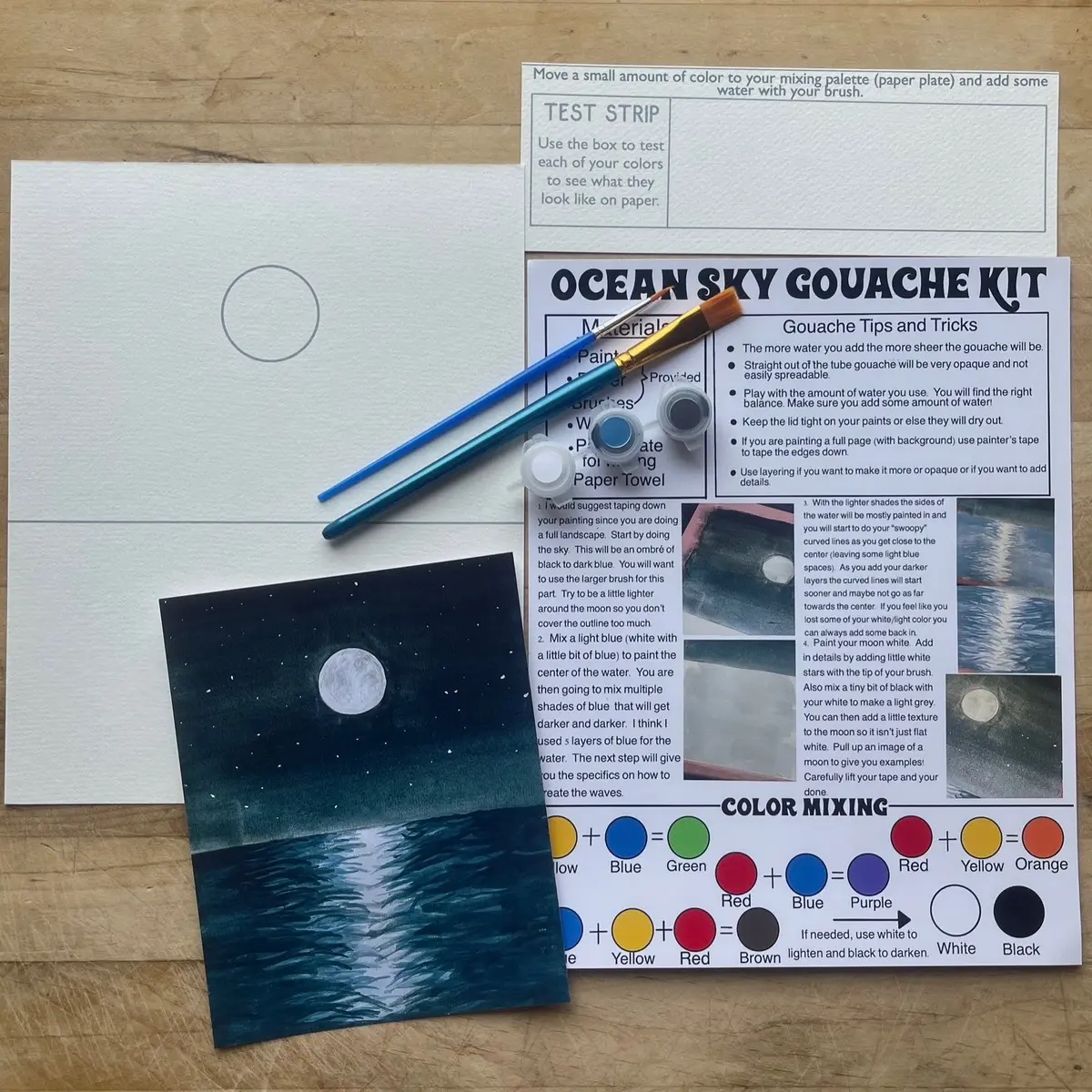 Ocean Sky Gouache Painting Kit