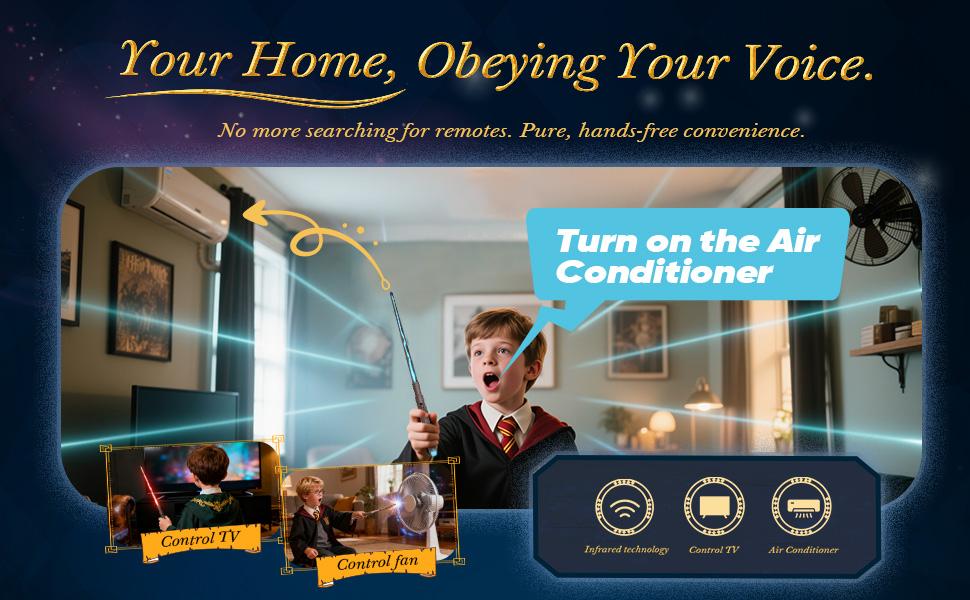 Careenoah magic wand Wizard Spell Wand with Voice-Control & 5 Light Effects, Magic Light Up Wand with Customizable Spells, Rechargeable Remote Control Wand, Kids Witch Toys Gifts for Christmas Cosplay Halloween Birthday