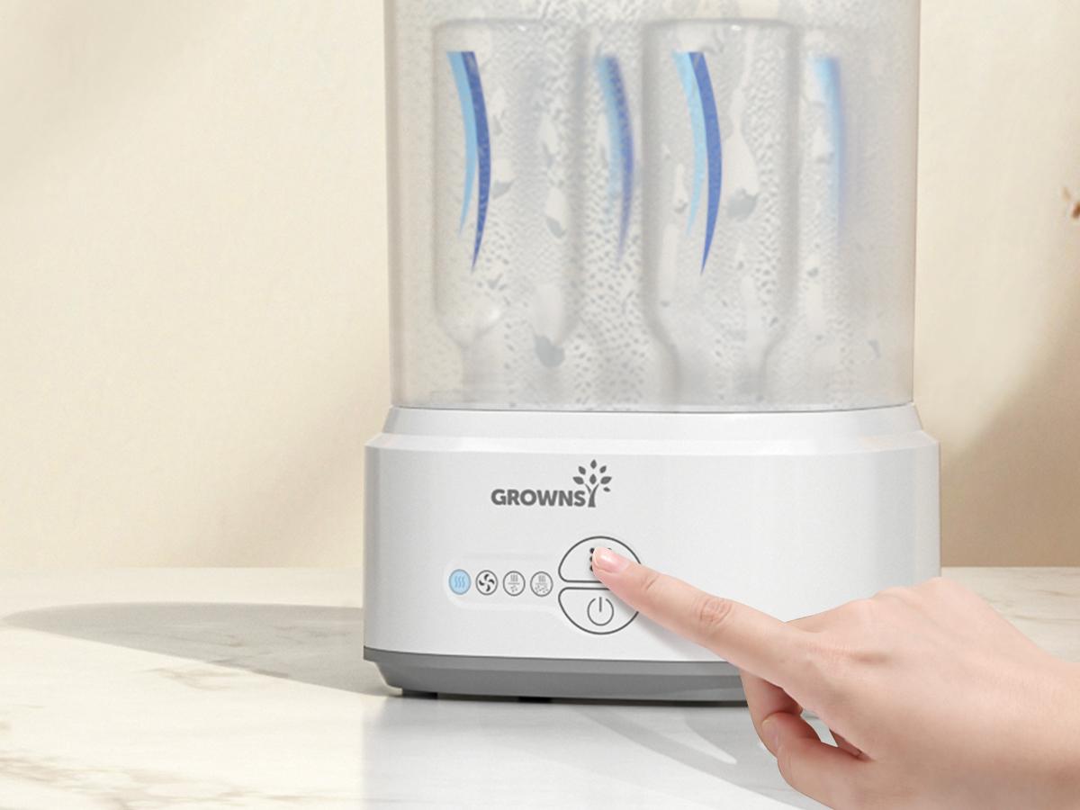 Grownsy Bottle Sterilizer and Dryer, Electric Steam Sterilizer for all Bottles, Nipples and Pump Parts, BPA Free Compact,Bottle Washer