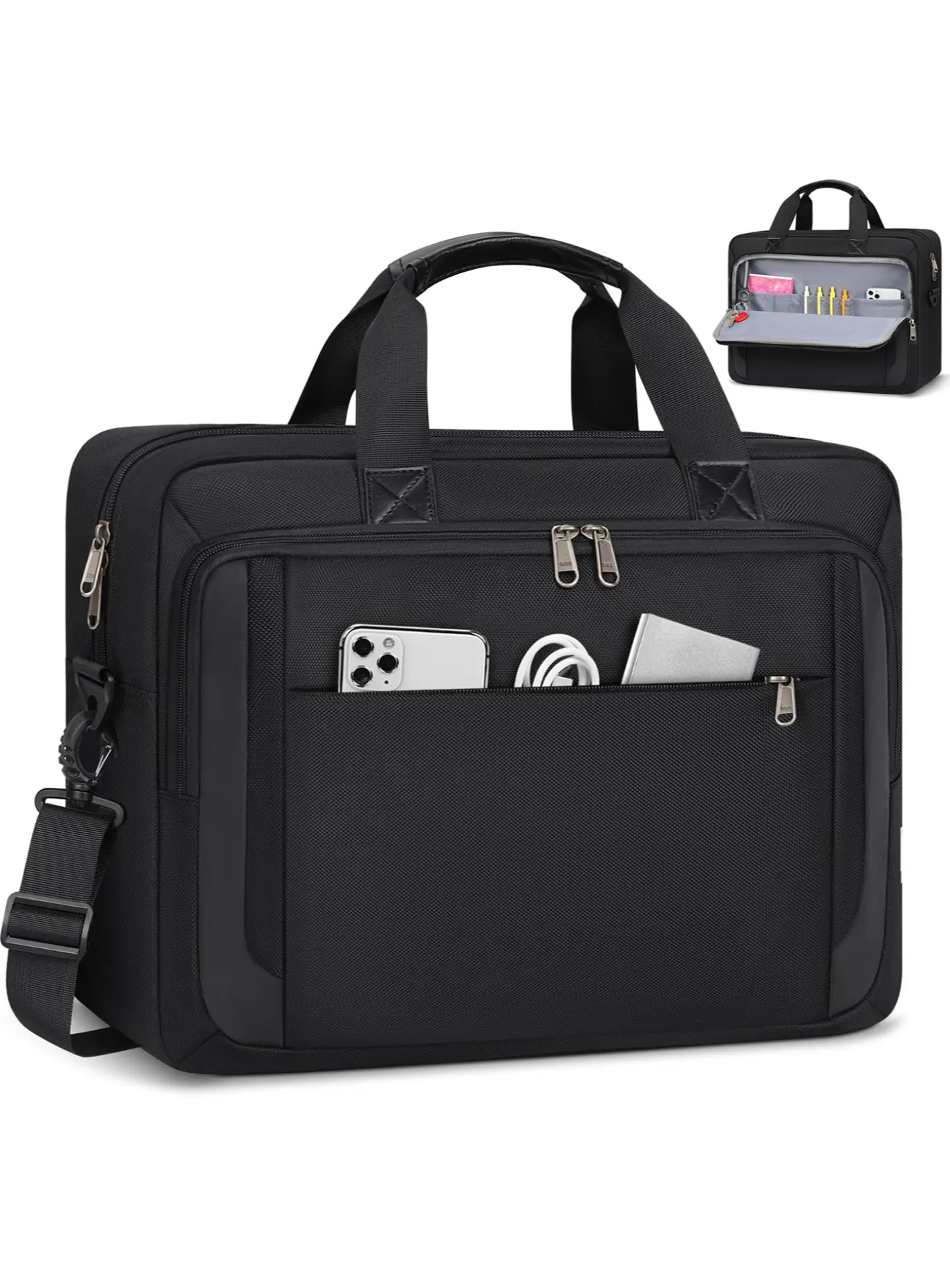 Men's Laptop Bag 15.6 Inch, Waterproof Briefcase Shoulder Messenger Bag, Travel Business Computer Bag, Durable & Stylish Design, Phone, Travel Essentials