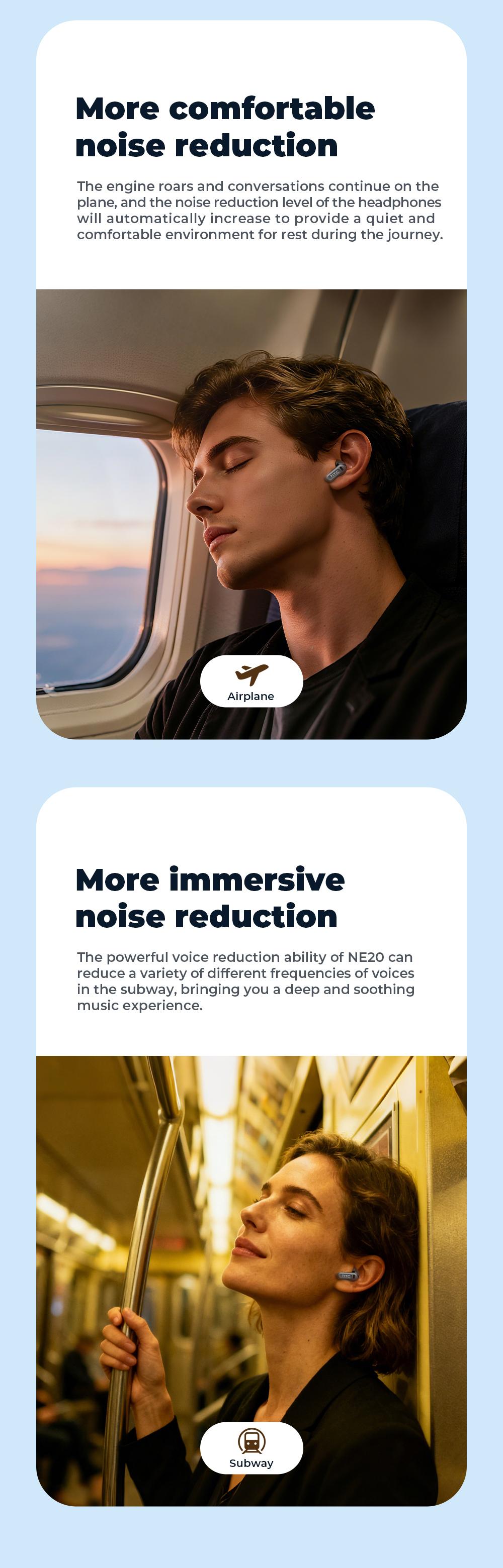 HTC NE20 AI Bluetooth Headset with LED Display, High-Fidelity Waterproof Wireless Headphones | Ideal for work, exercise, study, and audio calls | Built-in microphone | Headset