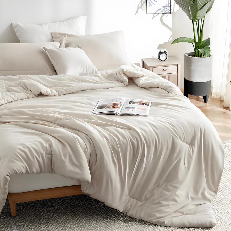 Raybee King Size Comforter Set for Bedroom - Pastel Blue Soft Comforter for Queen Size,Cationic Dyed Bed Set, 3 Pieces, Breathable Lightweight Fluffy Bed Sets with 1 Comforter and 2 Pillow Sham