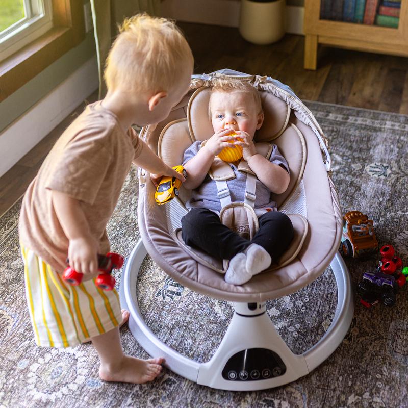 HARPPA Weddell Electric Baby Swing & Rocking Chair With Mosquito Net, Portable & Foldable Design, 5 Speeds Swing & Timer, 12 Soothing Songs, Remote Control