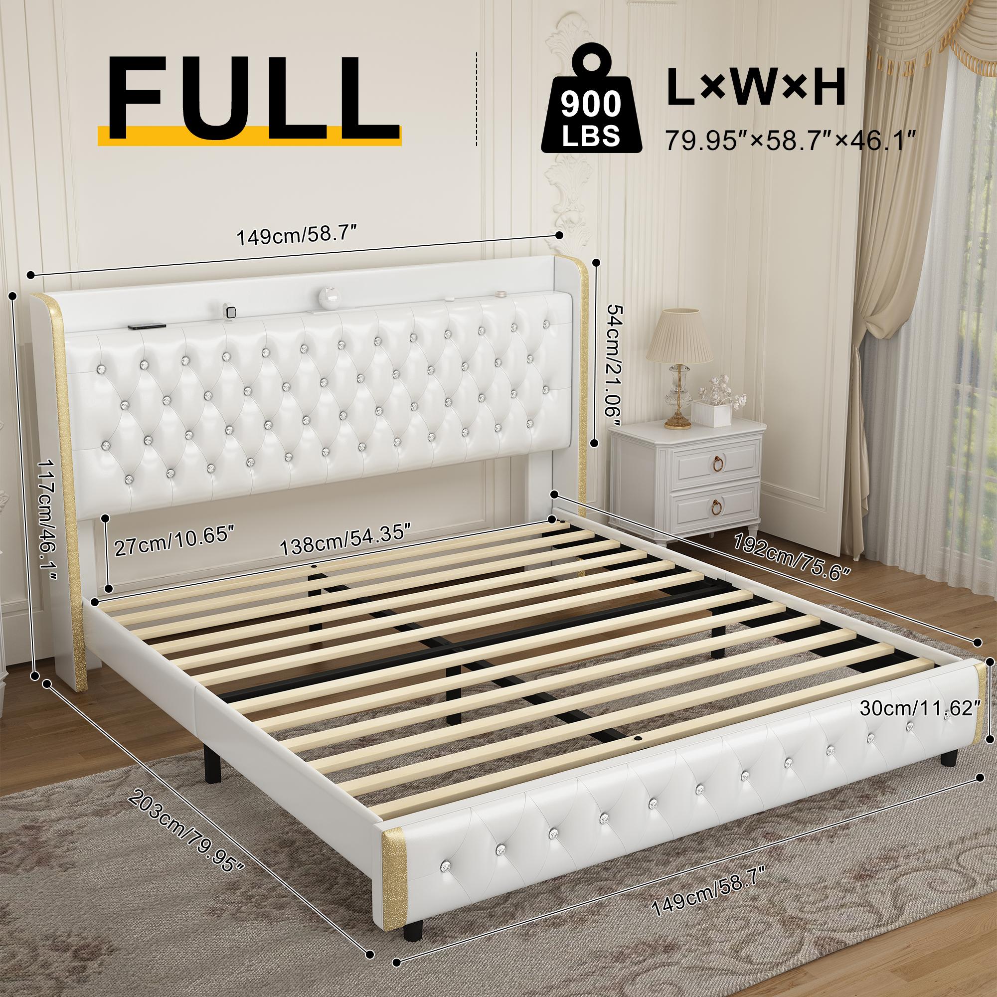 Queen LED Bed Frame Galaxy Projector  White Noise Bluetooth Music speaker,  , 46“ Tall Headboard with USB Charging ,  No Box Spring Required and No Mattress Included，Upholstered Bed with Wood Slat Support, Velvet