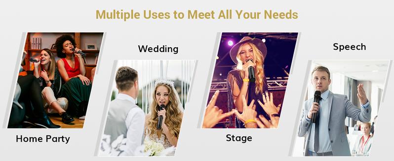 TONOR UHF Wireless Handheld Microphone System with Rechargeable Receiver, for Karaoke, Singing, Party, Wedding, DJ, Speech Portable Usb TONOR UHF Wireless Handheld Microphone System with Rechargeable Receiver, for Karaoke, Singing, Party, Wedding, DJ, Speech Portable Usb