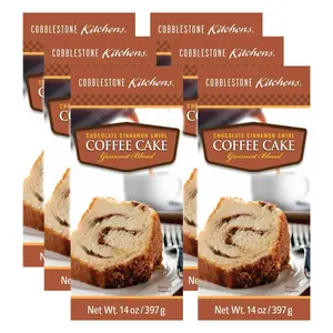 Chocolate Cinnamon Swirl Coffee Cake Mix | Pack of 6 | 14 oz | Cobblestone Kitchen