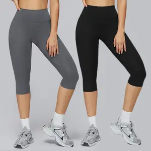 2-Pack yoga pants Sports Leggings For Women,  Super Soft Capri Pants for Women | No See Through, High Stretch, Skinny Fit, Solid Color, Perfect for Sports and Yoga