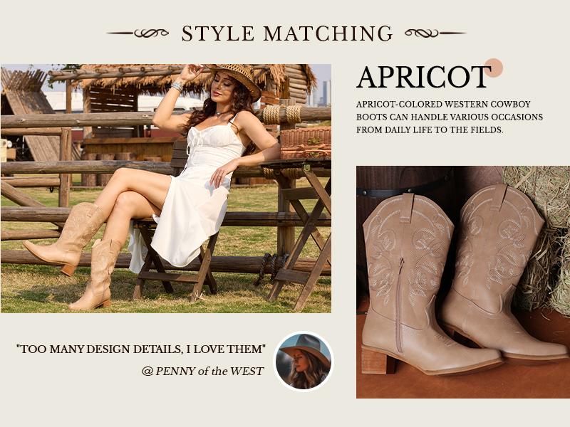 Cowboy Boots For WoMen Western Retro Boot Durable Classic Fashionable Embroidered Pull On Slip Resistant Boots Cowboy Boots For WoMen Western Retro Boot Durable Classic Fashionable Embroidered Pull On Slip Resistant Boots