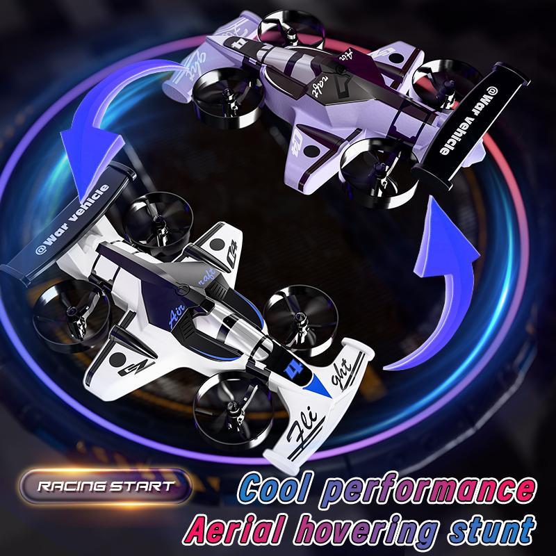 Remote-controlled car and plane combo, 360-degree drift tires, land and air capable, one-touch lift, impact-resistant materials, three adjustable speeds, perfect gift for boys and girls