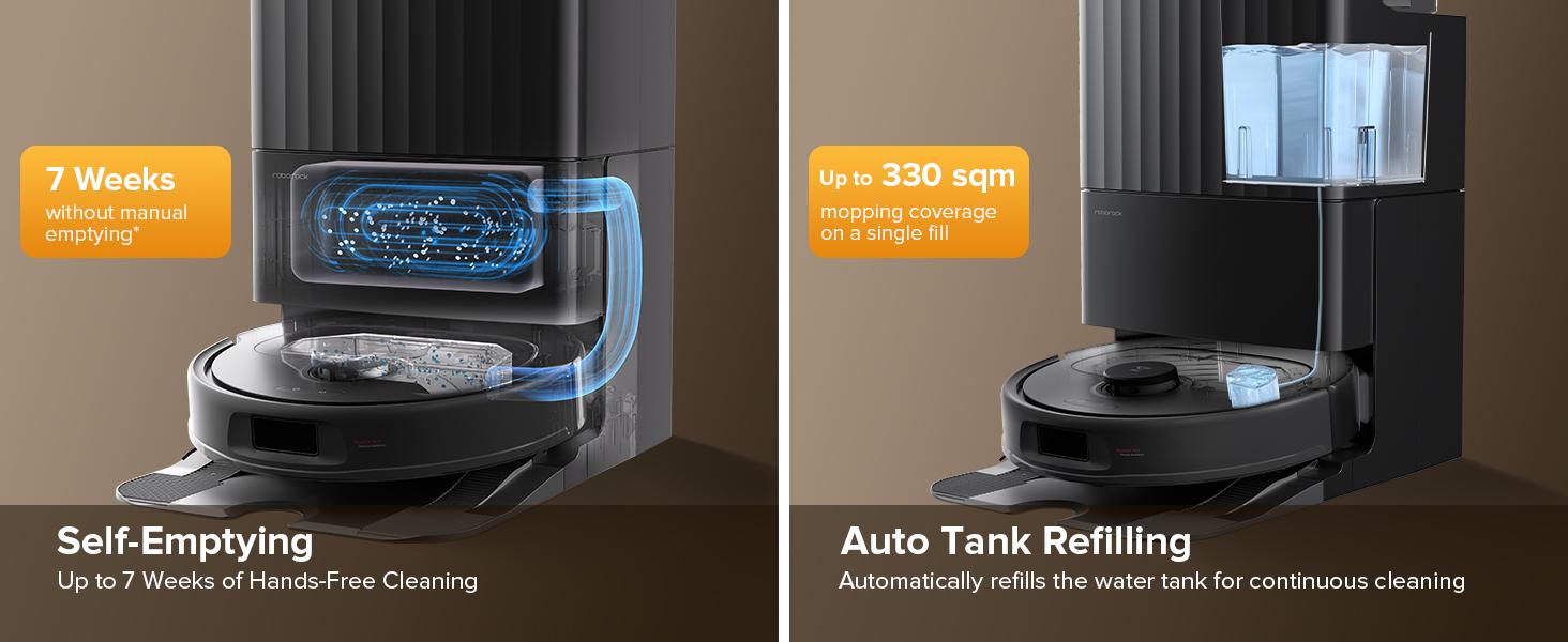 Roborock Qrevo Series Robot Vacuum and Mop, 10,000Pa suction, Self-Drying, Auto Mop Washing, Self-Emptying & Refilling, 10mm Mop Lifting, Smart Obstacle Avoidance (QV 35S) #TikTokShopJumpstartSale