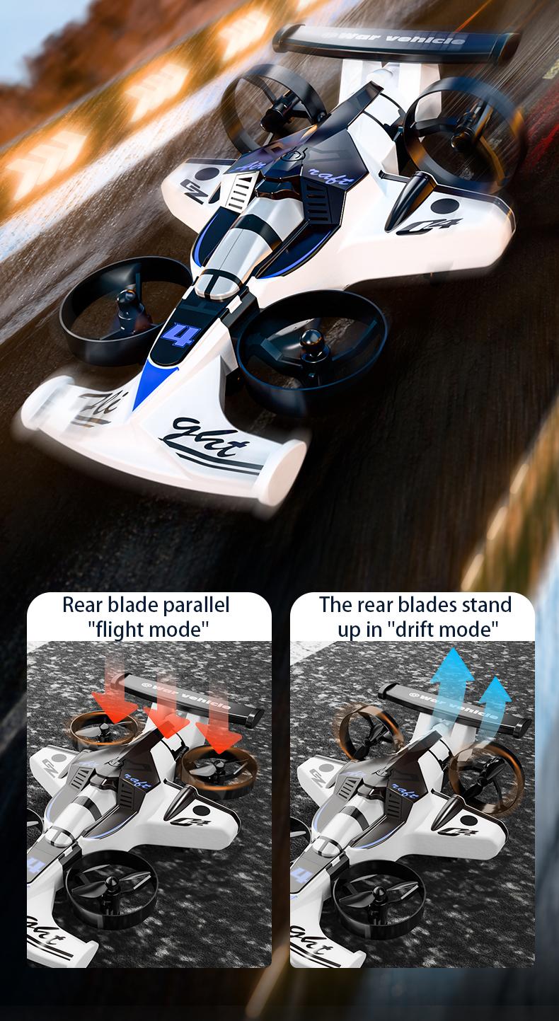 BRRRRT  Remote-controlled car and plane combo, 360-degree drift tires, land and air capable, one-touch lift, impact-resistant materials, three adjustable speeds, perfect gift for boys and girls, top choice for Christmas presents.