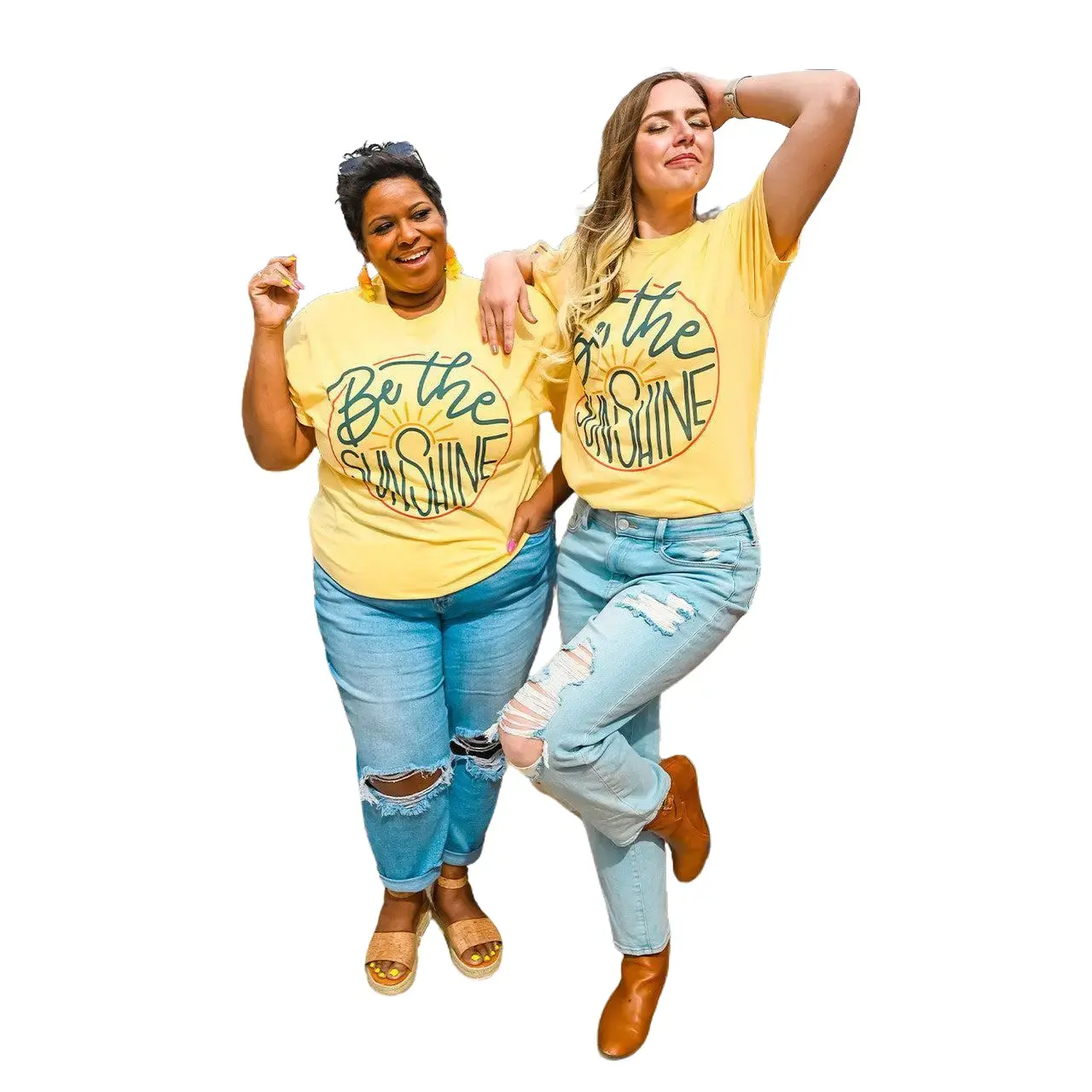 Tees2urdoor Women's Essential "Be the Sunshine" Graphic Tshirt, 100% Cotton Soft Fabric Short-Sleeve Fitted Relaxed Fit Top for Everyday Wear, Seamless, Shortsleeve, Printed, Streetwear, Casual, T Shirts, Cardigans, Style, Comfortable, T-Shirt, Thanksgivi